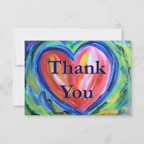 Thank You Heart Art Note Cards