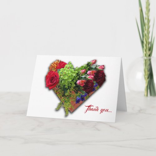 Thank You Heart Bouquet Card or Valentine