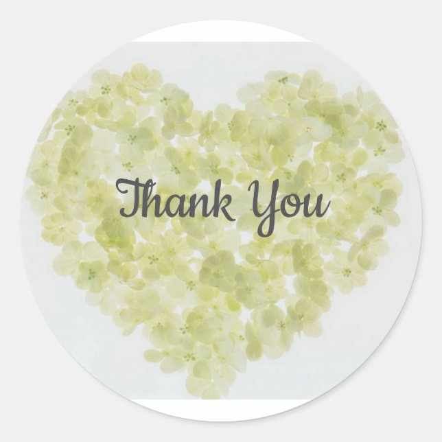 Thank You ~ Heart  Classic Round Sticker (Front)