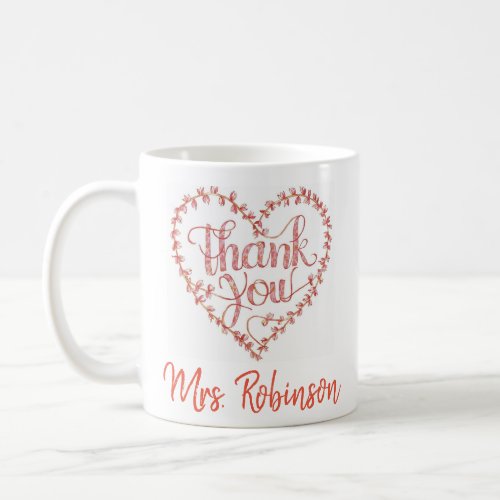 Thank You Heart Coffee Mug