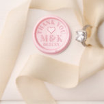 Thank You Heart Couple Monogram Wedding Date Wax Seal Stamp<br><div class="desc">Modern Minimalist yet Elegant Heart Monogram Couple Initials and Date Wedding Thank You Wax Seal Stamp</div>