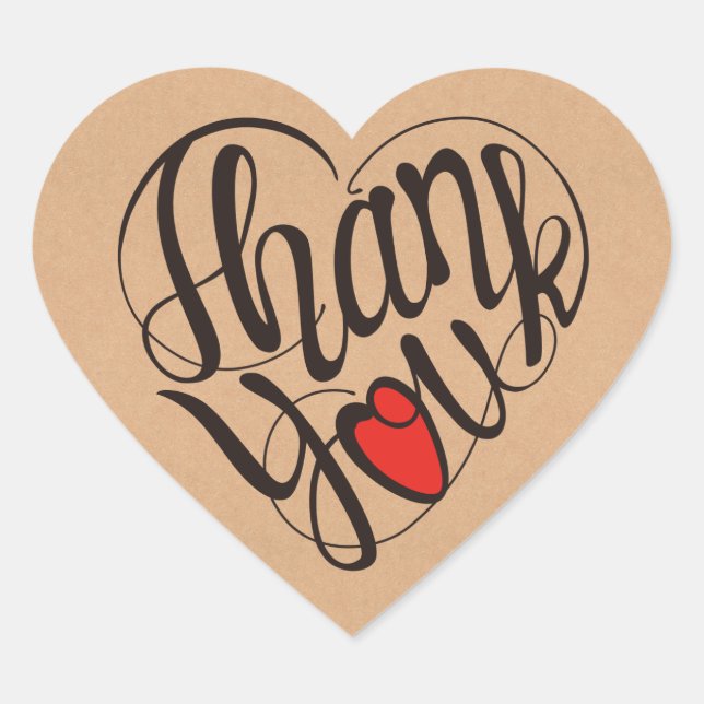 Thank you & heart in 17 langs as heart shapes sticker (Front)