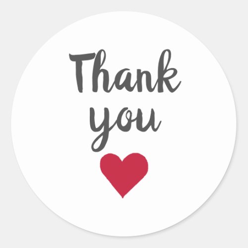 Thank You Heart Script Stickers