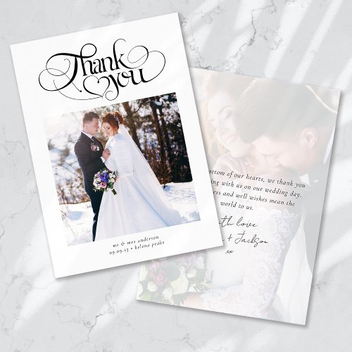 Thank You Heart Script Wedding Photo