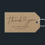 Thank You Heart Small Business Product Label<br><div class="desc">Modern and cute product label for your small business featuring a hand lettered script that says "thank you" with a heart in-between. On the back of the tag you can add a brief message to your customers and your social media contact information.</div>