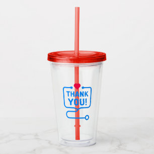 Thank You   Heart Stethoscope Acrylic Tumbler