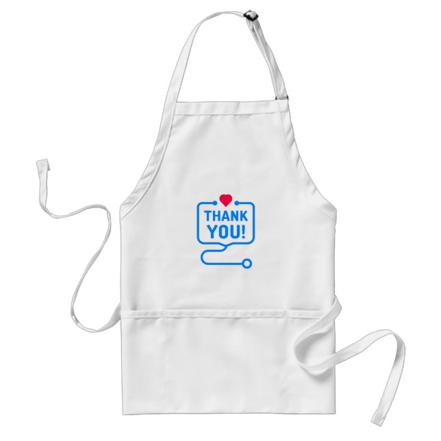 Thank You | Heart Stethoscope Adult Apron (Front)