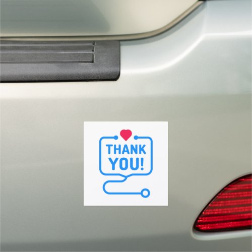 Thank You  Heart Stethoscope Car Magnet