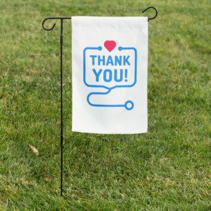 Thank You   Heart Stethoscope Garden Flag