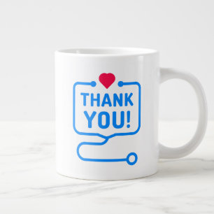 Thank You   Heart Stethoscope Giant Coffee Mug