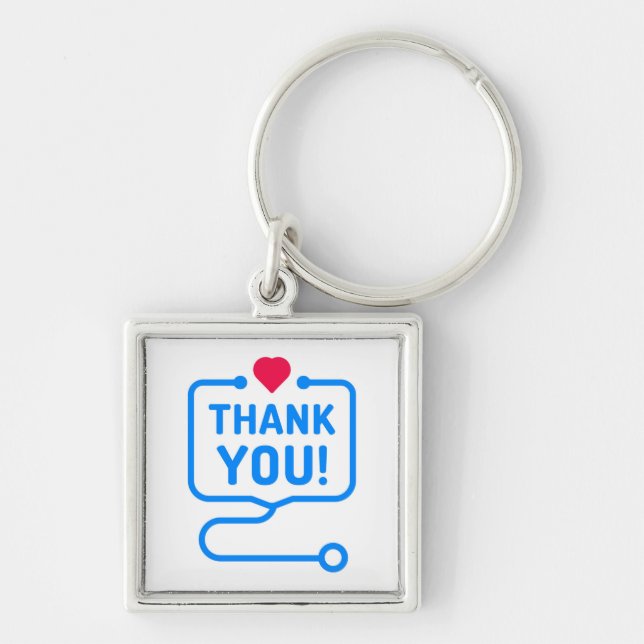 Thank You | Heart Stethoscope Keychain (Front)