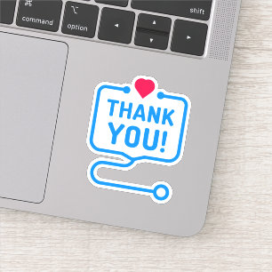 Thank You Heart Stethoscope Sticker