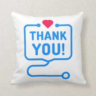 Thank You   Heart Stethoscope Throw Pillow