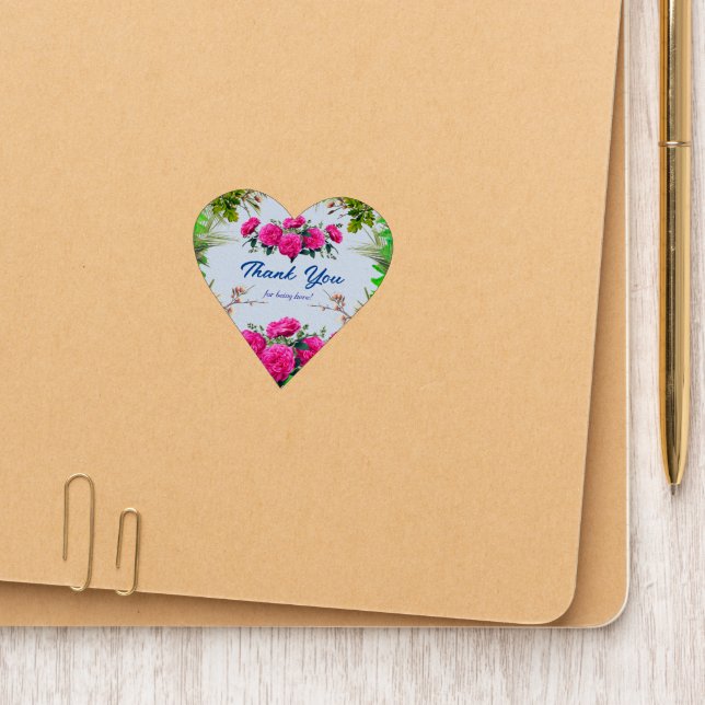 Thank You Heart Sticker Patch (On Folder)