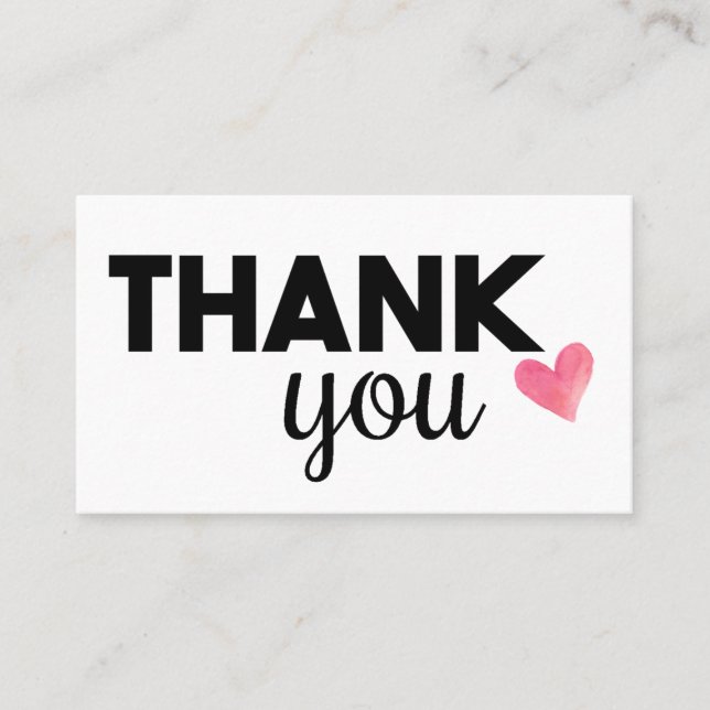 Thank you heart unique business cards (Front)