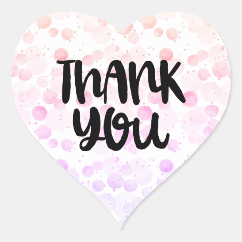 Thank you heart watercolor pastel sticker