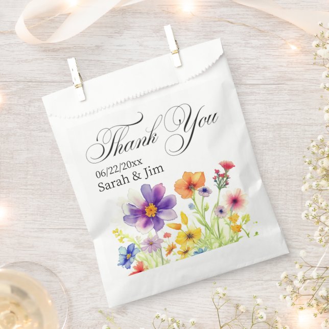 Thank you heart Wedding favor bags (Clipped)