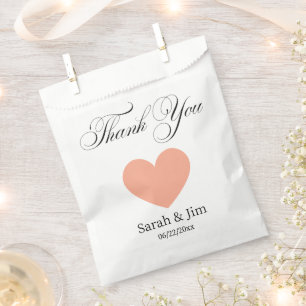 Thank you heart Wedding favor bags