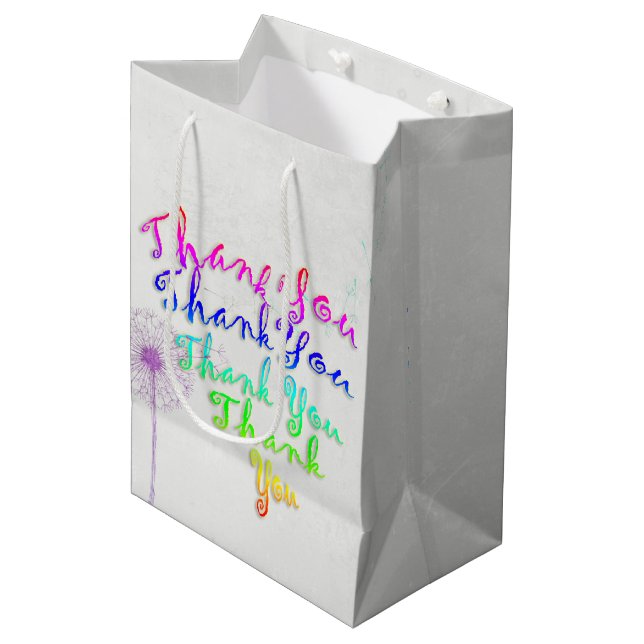 Thank You heart with dandelion Medium Gift Bag (Front Angled)