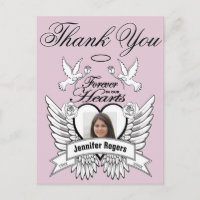 Thank You | Hearts and Doves Memorial Postcard