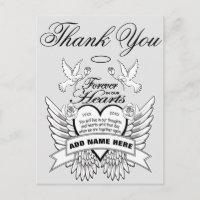 Thank You | Hearts and Doves Memorial Postcard