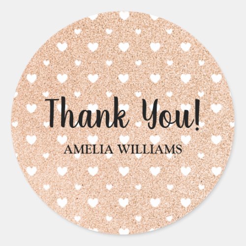 Thank You Hearts Classic Round Sticker