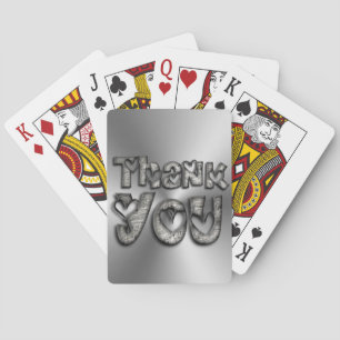 Thank You Hearts Funny Typography Playing Cards