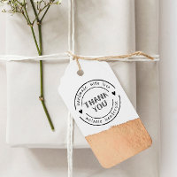 Thank You & Hearts Handmade With Love Personalized Rubber Stamp