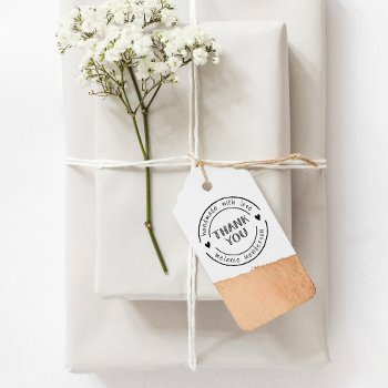 Thank You & Hearts Handmade With Love Personalized Rubber Stamp by Cali_Graphics at Zazzle