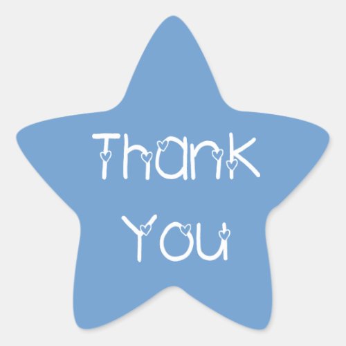 Thank You Hearts Sky Blue Wedding Stickers