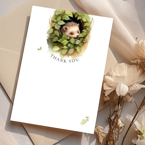 Thank You Hedgehog Woodland Baby Shower Watercolor