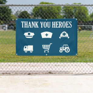 Thank You Heroes First Responders Banner