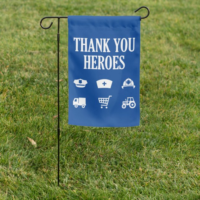Thank You Heroes | First Responders Garden Flag (In SItu)