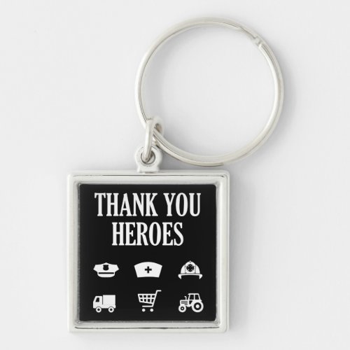 Thank You Heroes  First Responders Keychain