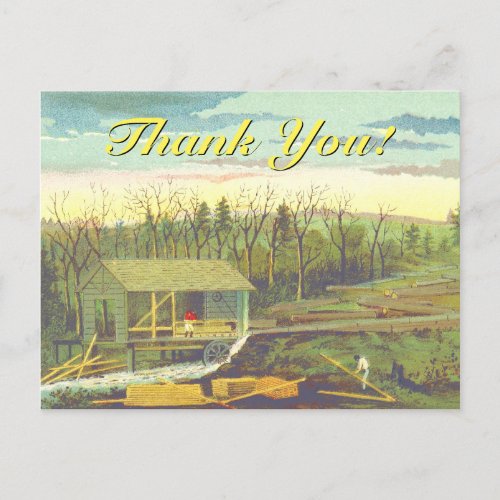 Thank You  Historical Lumber Mill Postcard