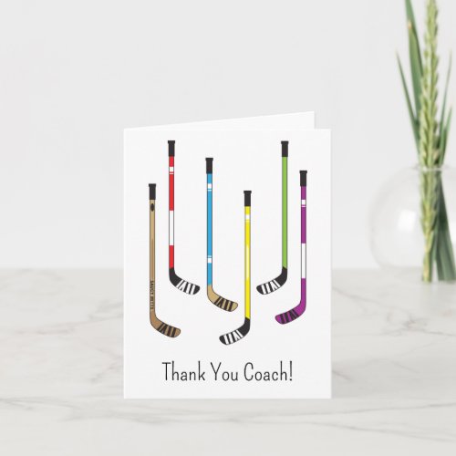 Thank You Hockey Coach Hockey Sticks Greeting Card
