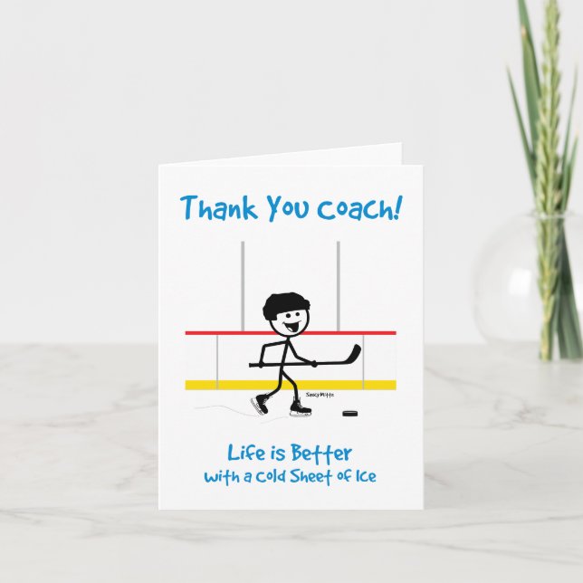 Thank You Hockey Coach Life Is Better Card (Front)