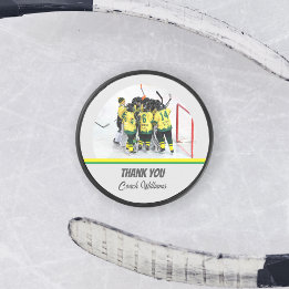 Thank You Hockey Coach Personalized Team Photo Puck