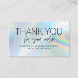 Thank you Holographic instagram Discount Business Card