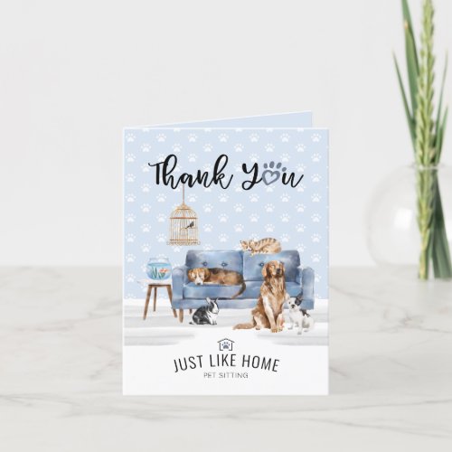 Thank You  Home Pet Sitting Pet Family Blue Couch