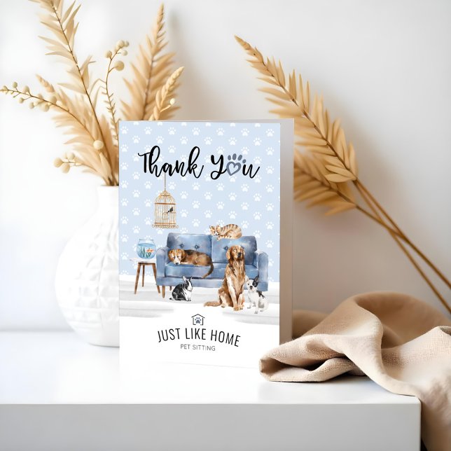 Thank You | Home Pet Sitting Pet Family Blue Couch (Thank You | Home Pet Sitting Pet Family Blue Couch)