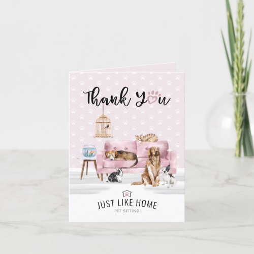 Thank You  Home Pet Sitting Pet Family Pink Couch