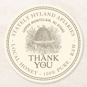 Thank You Honey Skep Promotional Coaster