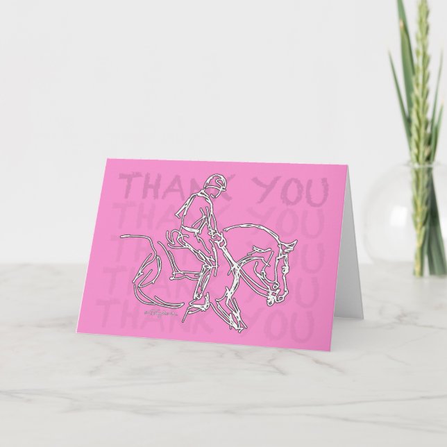 Thank You Horse! Card - Pink (Front)