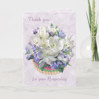 Thank you.Hospitality Card. Crocuses,forget-me-not You Card