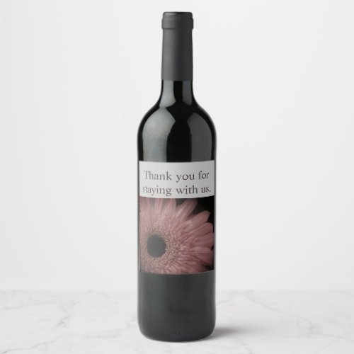 Thank You House Guest Pink Floral Vacation Rental Wine Label