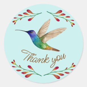 Thank You Hummingbird Classic Round Sticker