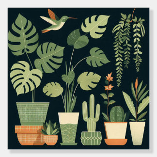 Thank You Hummingbird Green Potted Plants Foam Board