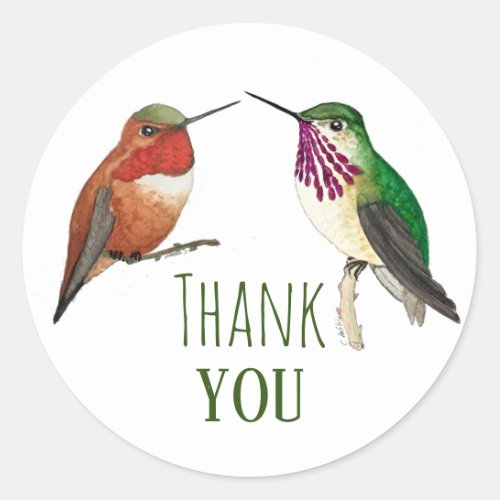 Thank you Hummingbirds   Classic Round Sticker