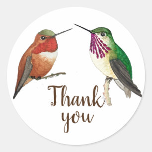Thank you Hummingbirds Classic Round Sticker